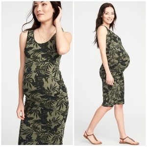 Jungle print maternity old navy midi tank dress
